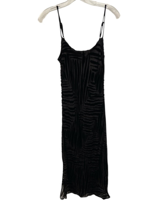 Bella Dahl Size XS Black Silk Blend burnout Adjustable Strap Maxi Dress Black / XS