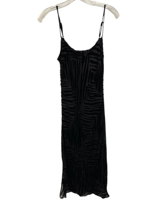 Bella Dahl Size XS Black Silk Blend burnout Adjustable Strap Maxi Dress Black / XS