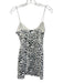 Superdown Size XS White & Silver Poly Blend Sequined Mini Zip Close V Neck Dress White & Silver / XS