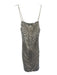 Lulus Size S Silver Polyester Sequined Mini Adjustable Strap Zip Back Dress Silver / S