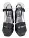 Aqua Shoe Size 8M Black Synthetic Block Heel Open Toe Buckle Ankle Sandals Black / 8M