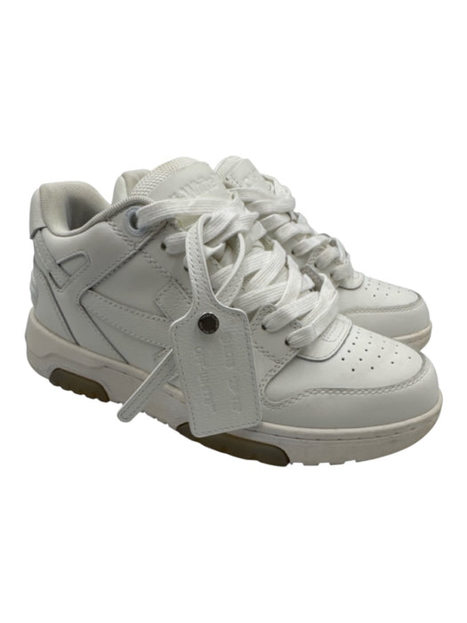 Off White Shoe Size 38 White Calf Leather Lace Detail Tag Charm Low Top Shoes White / 38