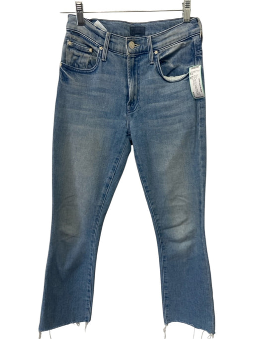 Mother Size 24 Blue Wash Cotton Blend Zip & Button Mid Rise Whiskering Jeans Blue Wash / 24