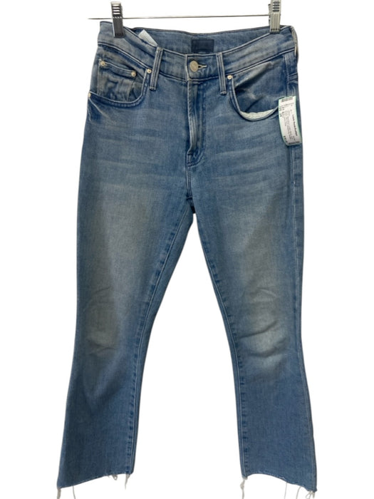 Mother Size 24 Blue Wash Cotton Blend Zip & Button Mid Rise Whiskering Jeans Blue Wash / 24