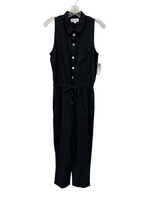 Bella Dahl Size S Black Tencel Lyocell Pockets Drawstring Waist Jumpsuit Black / S