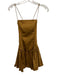 Maeve Size XS Tan Cotton Sleeveless Strappy Drop Waist Mini Dress Tan / XS