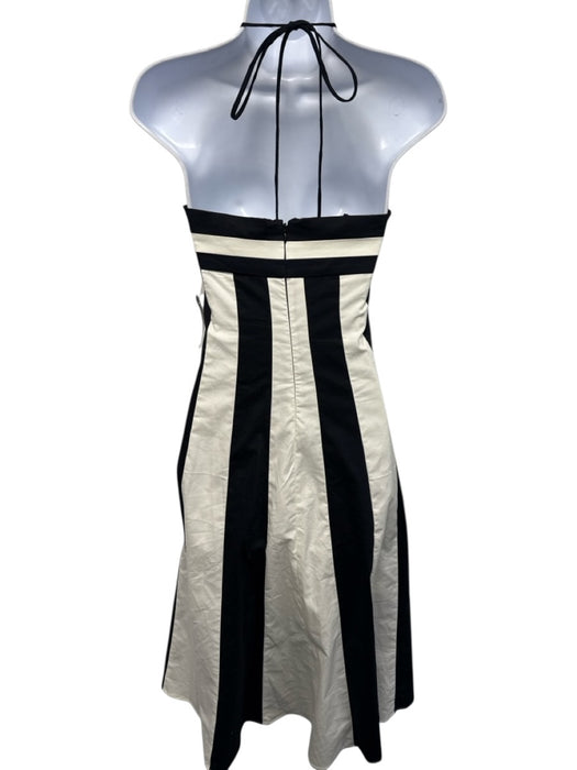Maeve Size XXS Black & White Cotton & Polyester Striped Halter Neck Dress Black & White / XXS
