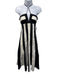 Maeve Size XXS Black & White Cotton & Polyester Striped Halter Neck Dress Black & White / XXS