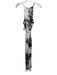 Bella Dahl Size S Black & White Linen Blend Printed Tie Neck Tie Waist Dress Black & White / S