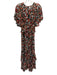 Misa Size S Black, Red & Multi Viscose Keyhole Front Floral Ruffles Dress Black, Red & Multi / S