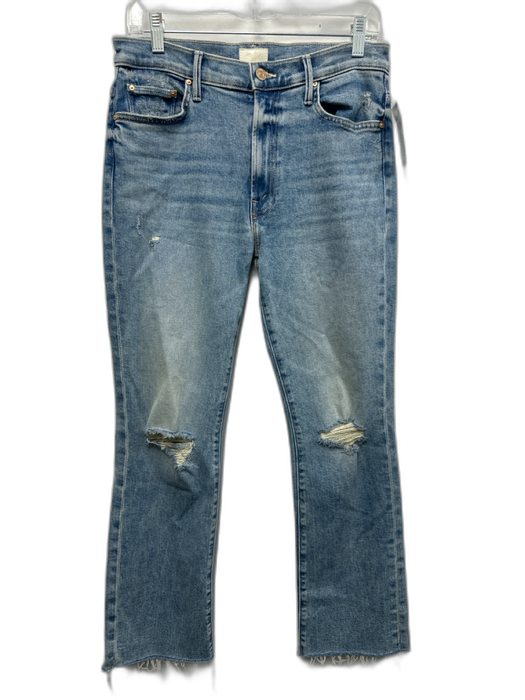 Mother Size 30 Light Wash Cotton High Rise Zip Fly distressed Flare Jeans Light Wash / 30