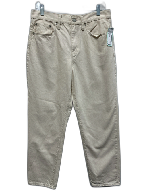 J Crew Size 28 White Cotton Wide Leg Zip Fly High Rise Jeans White / 28