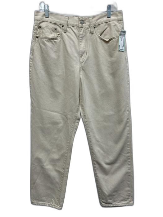 J Crew Size 28 White Cotton Wide Leg Zip Fly High Rise Jeans White / 28