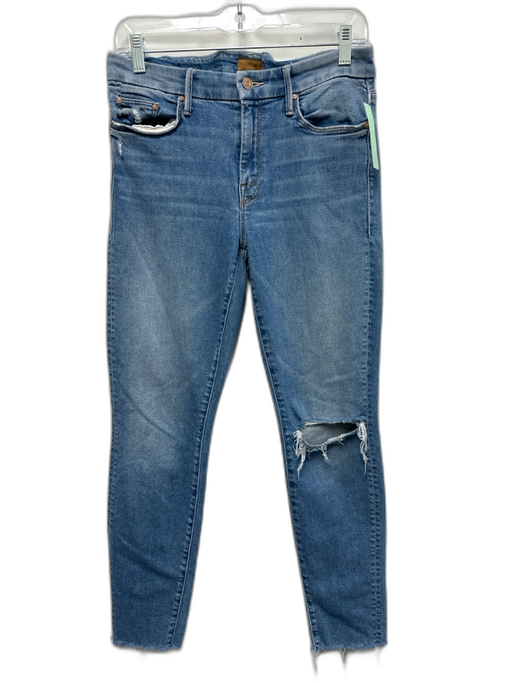 Mother Size 29 Medium Wash Cotton High Rise Distressed Skinny Jeans Medium Wash / 29