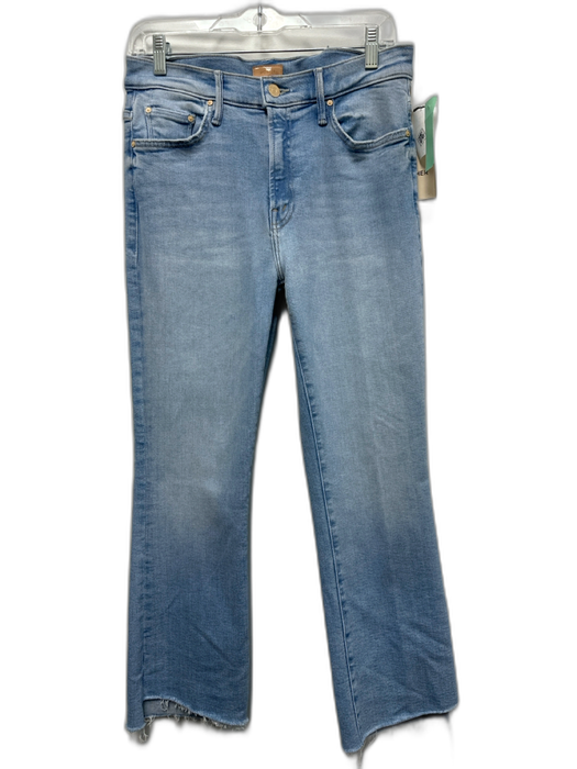 Mother Size 29 Light Wash Cotton High Rise Distressed Slim Straight Jeans Light Wash / 29