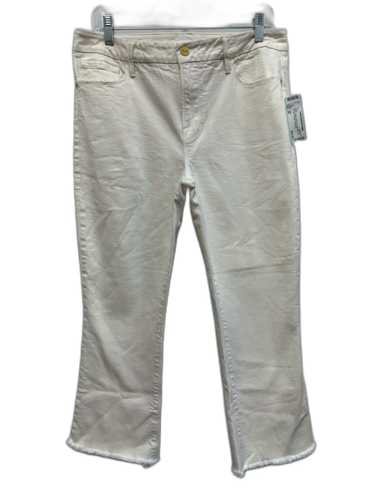 Frame Size 29 White Cotton Boot Cut High Rise Zip Fly Slim Straight Jeans White / 29