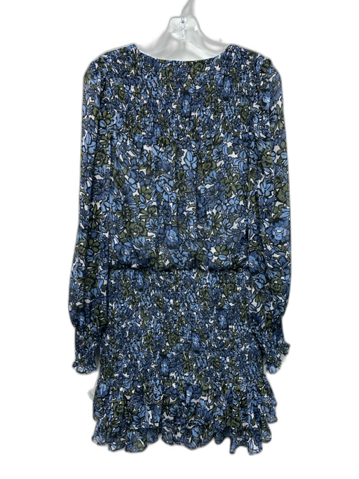 Veronica Beard Size 10 Blue, White, Green Polyester Surplice Floral Dress Blue, White, Green / 10