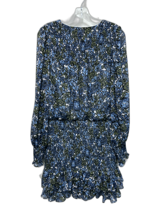 Veronica Beard Size 10 Blue, White, Green Polyester Surplice Floral Dress Blue, White, Green / 10