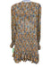 Veronica Beard Size 10 White & Multi Silk Floral Long Sleeve Surplice Dress White & Multi / 10