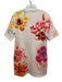 Reiss Size 10 White & Multi Short Sleeve Flowers Midi Back Zip Dress White & Multi / 10