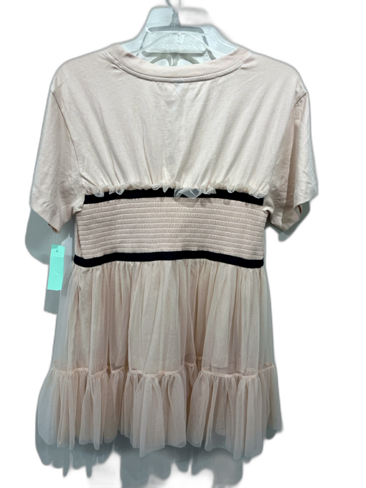 Anthropologie Size S Blush Pink Cotton Tulle Short Sleeve Shirt Dress Dress Blush Pink / S