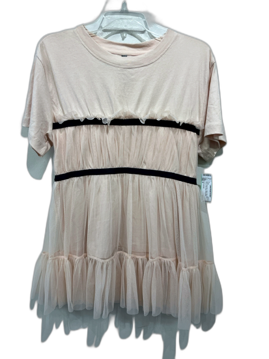 Anthropologie Size S Blush Pink Cotton Tulle Short Sleeve Shirt Dress Dress Blush Pink / S