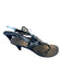 Tory Burch Shoe Size 7.5 Black Leather Silver Hardware Open Toe Logo Sandals Black / 7.5