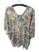 Buddy Love Size L Pink Blue & Green Polyester Short Sleeve Flowy Floral Top Pink Blue & Green / L