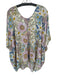 Buddy Love Size L Pink Blue & Green Polyester Short Sleeve Flowy Floral Top Pink Blue & Green / L