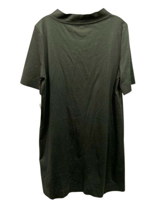 COS Size M Olive Green Cotton Mock Neck Short Sleeve Shirt Dress Dress Olive Green / M