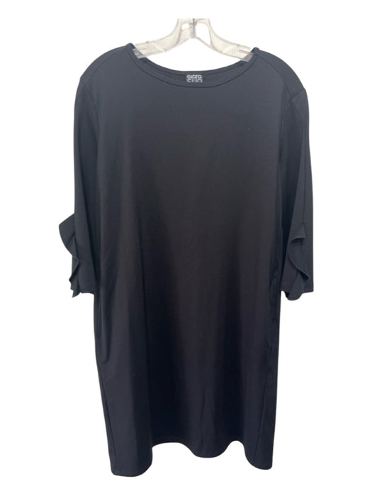 Ciara Sun Woo Size L Black Polyester & Wool Blend Scoop Neck 3/4 Sleeve Dress Black / L