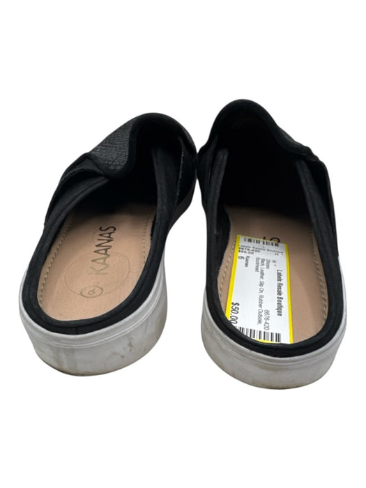 Kaanas Shoe Size 6 Black Leather Slip On Rubber Outsole Shoes Black / 6