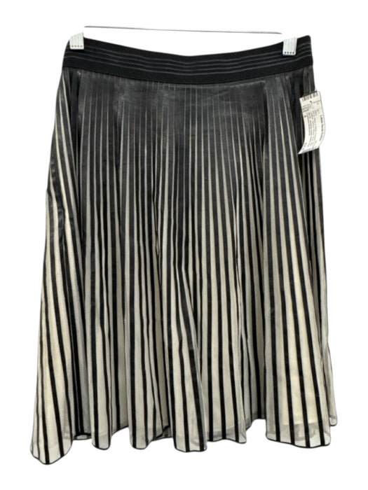 Catherine Malandrino Size 4 Black & White Polyester Faux Leather Sheer Skirt Black & White / 4