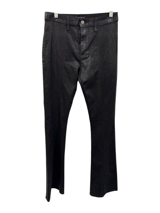 Ramy Brook Size 27 Black Cotton & Viscose Faux Leather Shimmer Bootcut Pants Black / 27