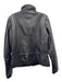 Tahari Size M Black Lamb leather Ruffle Detail Front Zip Pockets Jacket Black / M