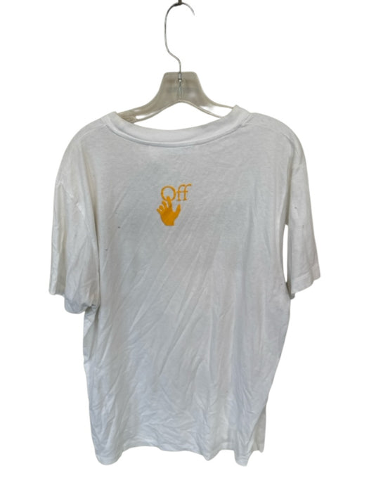 Off-White AS IS Size XL White & Yellow Cotton Skull Men's T-Shirt White & Yellow / XL
