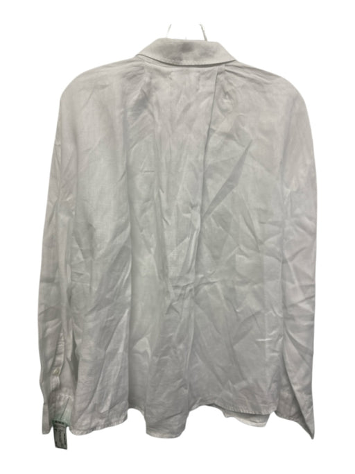 Velvet Size M Baby Blue Linen Long Sleeve Button Up & Collar Oversize Top Baby Blue / M
