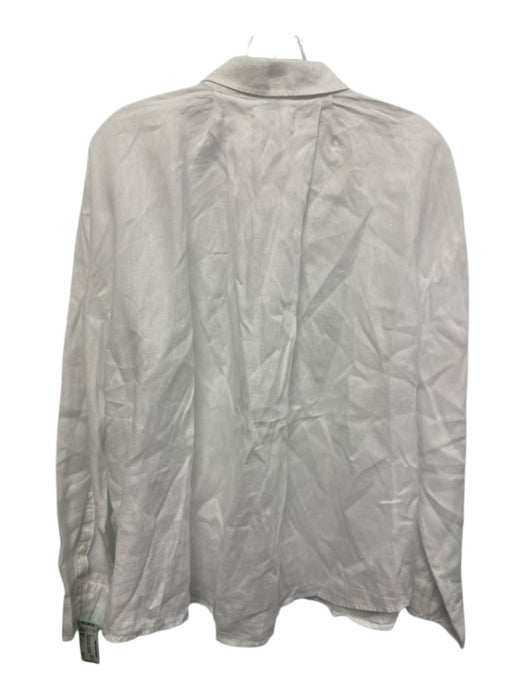 Velvet Size M Baby Blue Linen Long Sleeve Button Up & Collar Oversize Top Baby Blue / M