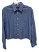Rag & Bone Size L Blue & White Cotton Long Sleeve Striped Button Up & Collar Top Blue & White / L