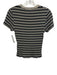 Rag & Bone Size M Cream & Black Cotton Ribbed Short Sleeve Horizontal Stripe Top Cream & Black / M