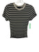 Rag & Bone Size M Cream & Black Cotton Ribbed Short Sleeve Horizontal Stripe Top Cream & Black / M
