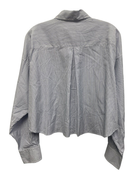 Rag & Bone Size M Blue & White Cotton Long Sleeve Vertical Stripes Top Blue & White / M
