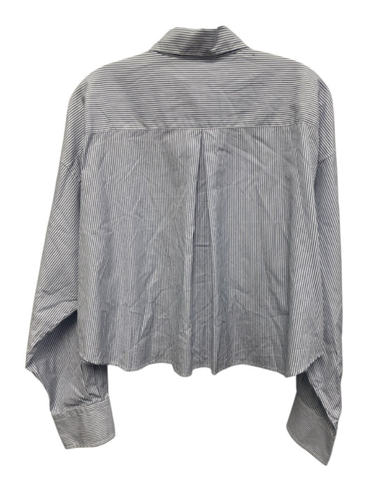 Rag & Bone Size M Blue & White Cotton Long Sleeve Vertical Stripes Top Blue & White / M