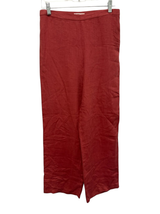 sita murt Size 40 Red Linen Side Zip High Rise Wide Leg Pants Red / 40