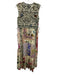 Johnny Was Size XS Yellow, Blue & Multi Print Silk Sleeveless V Neck Dress Yellow, Blue & Multi Print / XS