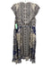 Johnny Was Size S Blue, Gray & Lavender Silk Sleeveless Floral & Abstract Dress Blue, Gray & Lavender / S