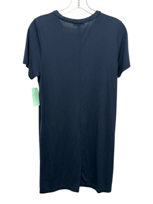 Rag & Bone Size M Blue Viscose Short Sleeve Ribbed Neck Paneled Dress Blue / M