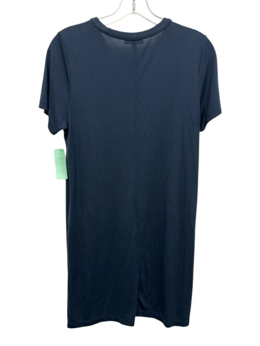 Rag & Bone Size M Blue Viscose Short Sleeve Ribbed Neck Paneled Dress Blue / M