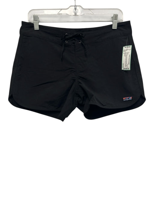 Patagonia Size 8 Black Recycled Polyester Logo Lace Up Detail Shorts Black / 8