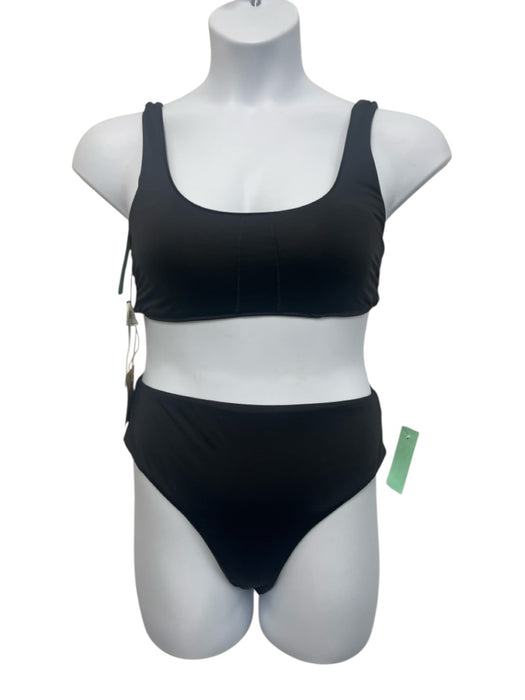 Patagonia Size L Black Recycled Nylon padded High Rise Bikini 2 Piece Swimsuit Black / L